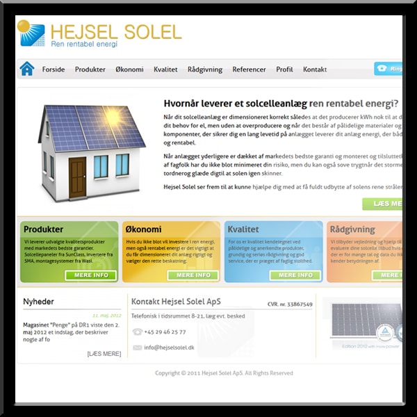 Wordpress hjemmeside, Hejsel Solel