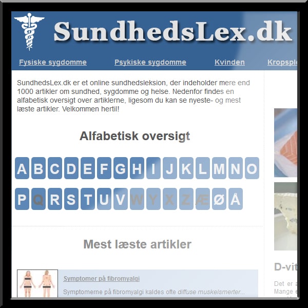 Sundhedslex hjemmeside